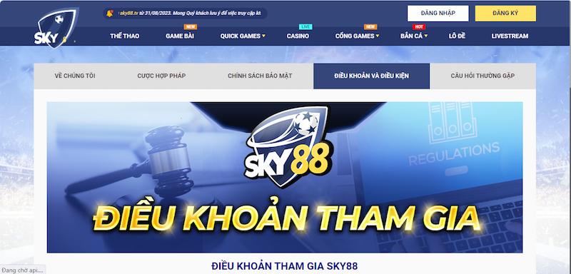 Điều khoản tham gia Sky88 